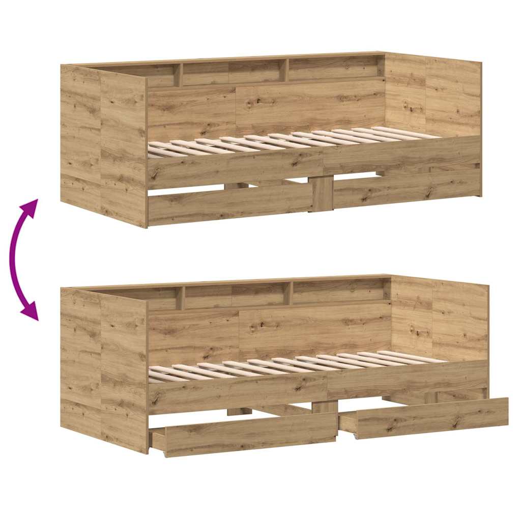 Καναπές Κρεβάτι Artisan Oak 100 x 200 cm Επεξεργασμένο ξύλο
