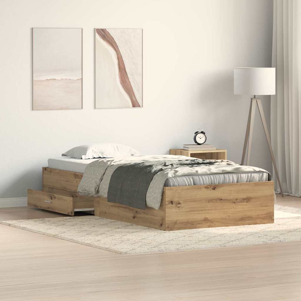 Σκελετός Κρεβατιού Artisan Oak 90 x 200 cm Επεξεργασμένο ξύλο
