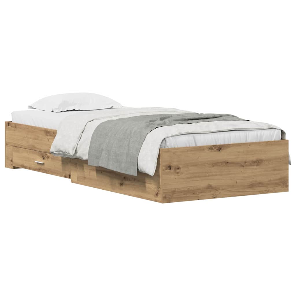 Σκελετός Κρεβατιού Artisan Oak 90 x 200 cm Επεξεργασμένο ξύλο