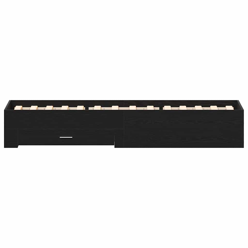 Σκελετός Κρεβατιού Μαύρη Οξυά 90 x 190 cm Επεξεργασμένο ξύλο
