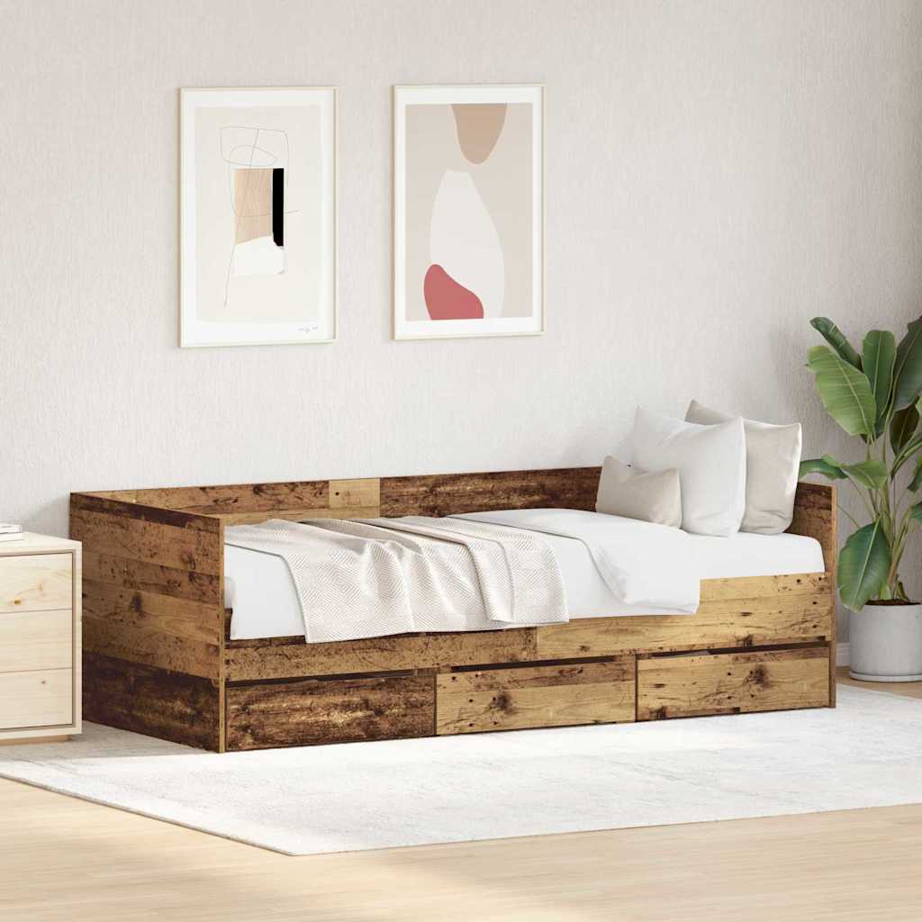 Καναπές Κρεβάτι Παλιό Ξύλο 90 x 190 cm Επεξεργασμένο ξύλο