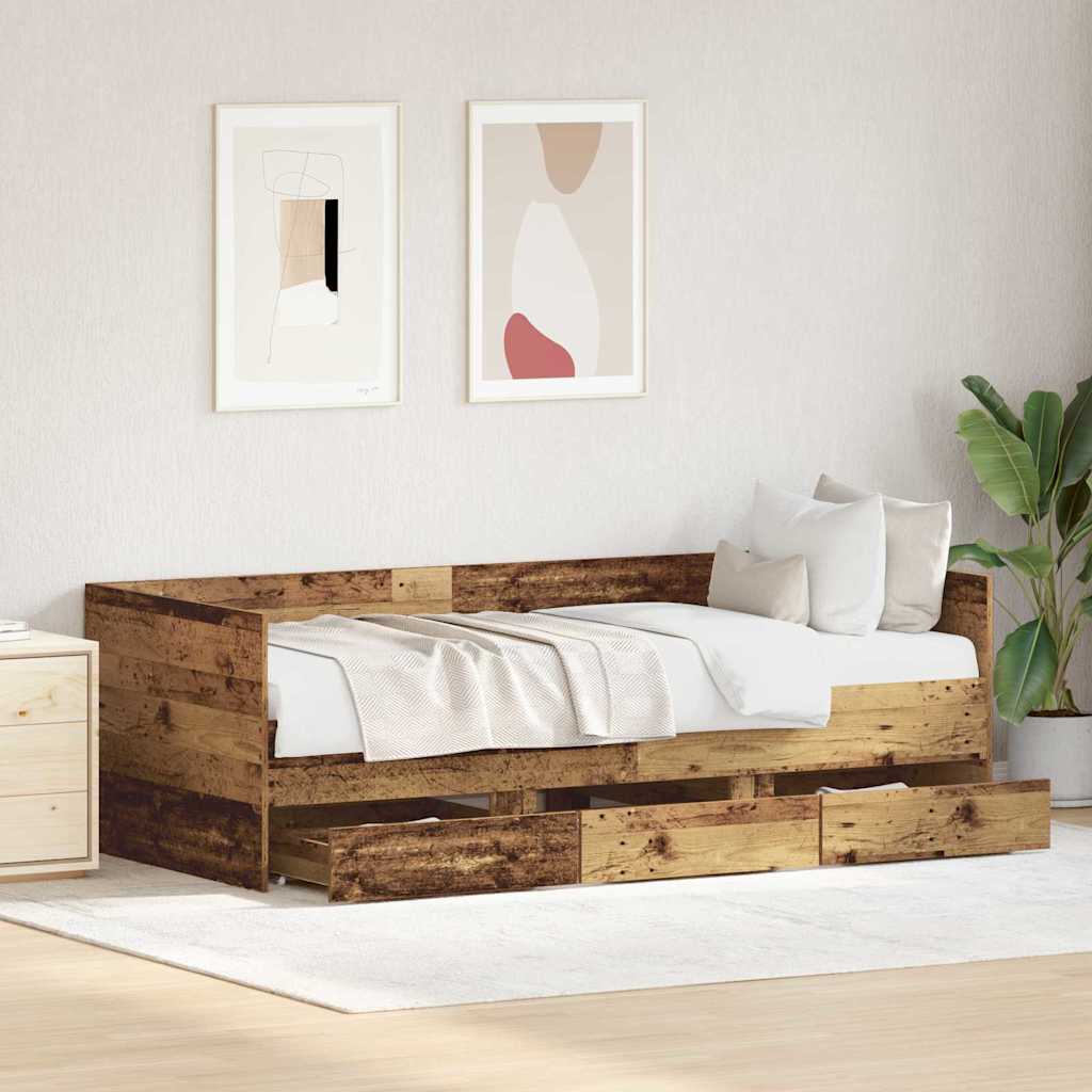 Καναπές Κρεβάτι Παλιό Ξύλο 90 x 190 cm Επεξεργασμένο ξύλο