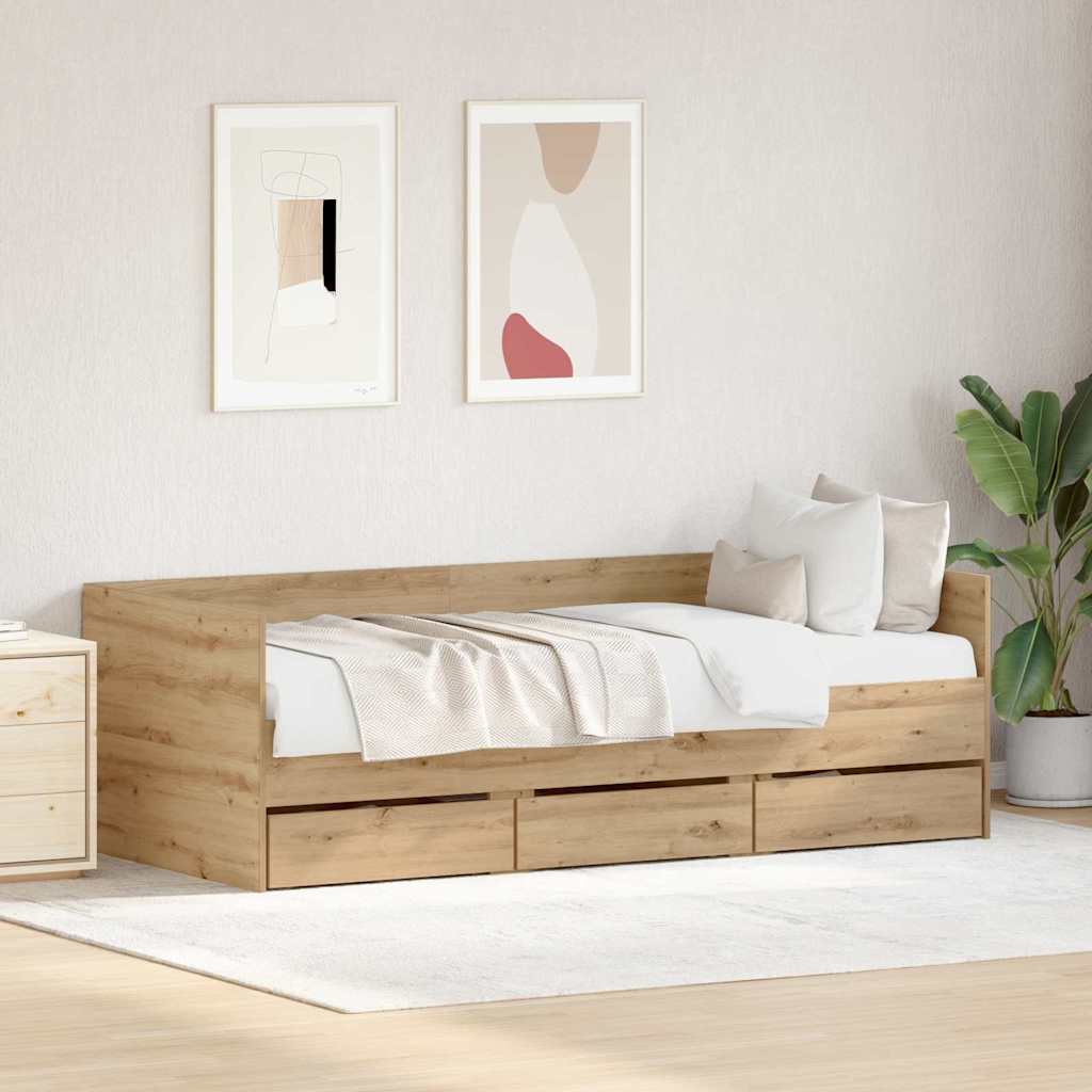 Καναπές Κρεβάτι Artisan Oak 90 x 190 cm Επεξεργασμένο ξύλο - Pakobazaar