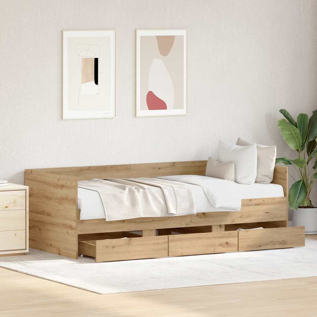 Καναπές Κρεβάτι Artisan Oak 90 x 190 cm Επεξεργασμένο ξύλο - Pakobazaar