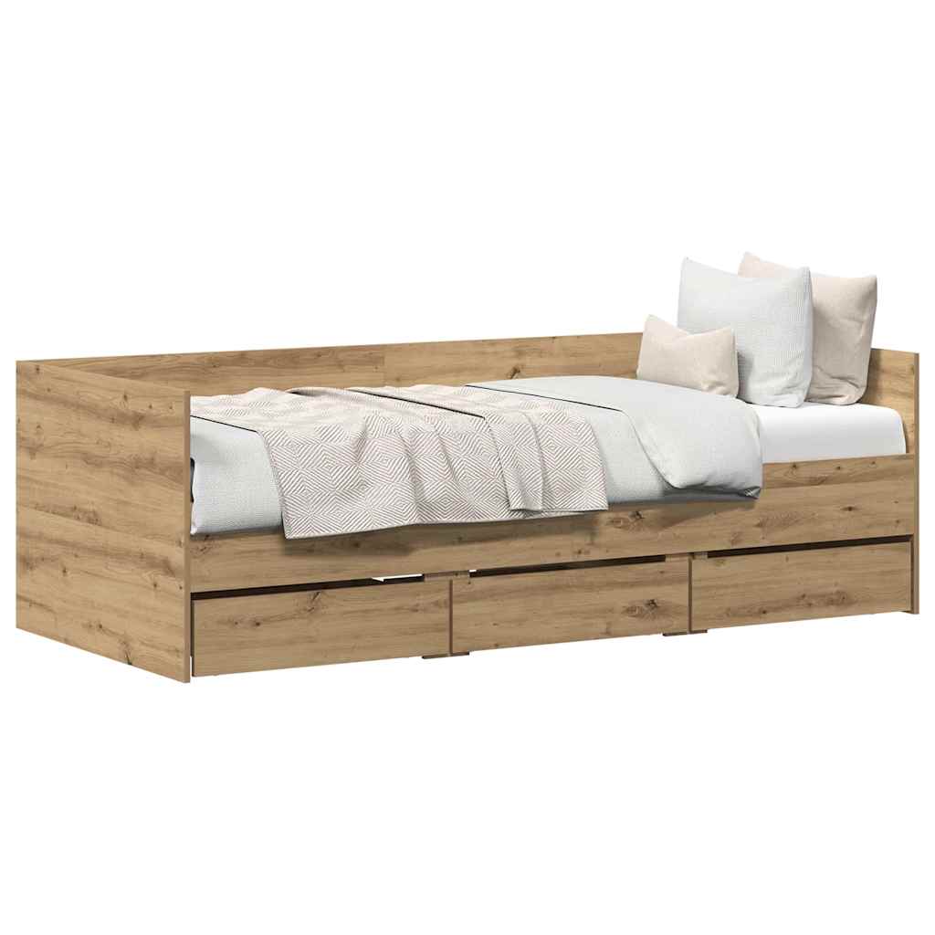 Καναπές Κρεβάτι Artisan Oak 90 x 190 cm Επεξεργασμένο ξύλο - Pakobazaar
