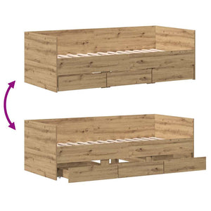 Καναπές Κρεβάτι Artisan Oak 90 x 190 cm Επεξεργασμένο ξύλο - Pakobazaar