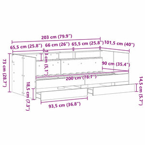 Καναπές Κρεβάτι Artisan Oak 90 x 200 cm Επεξεργασμένο ξύλο - Pakobazaar