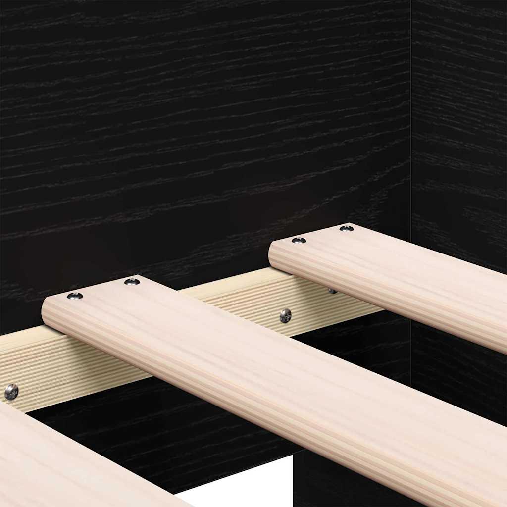 Καναπές Κρεβάτι Μαύρη Οξυά 90 x 200 cm Επεξεργασμένο ξύλο