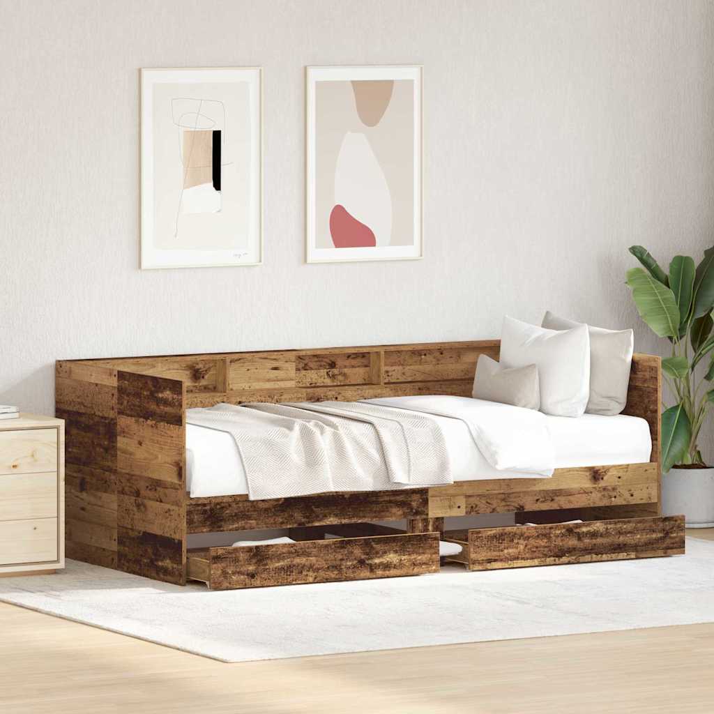 Καναπές Κρεβάτι Παλιό Ξύλο 90 x 190 cm Επεξεργασμένο ξύλο