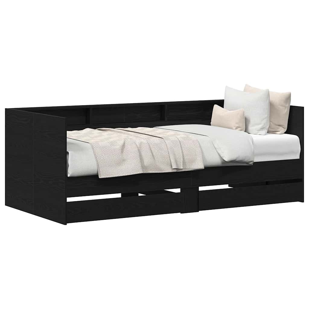 Καναπές Κρεβάτι Μαύρη Οξυά 90 x 190 cm Επεξεργασμένο ξύλο