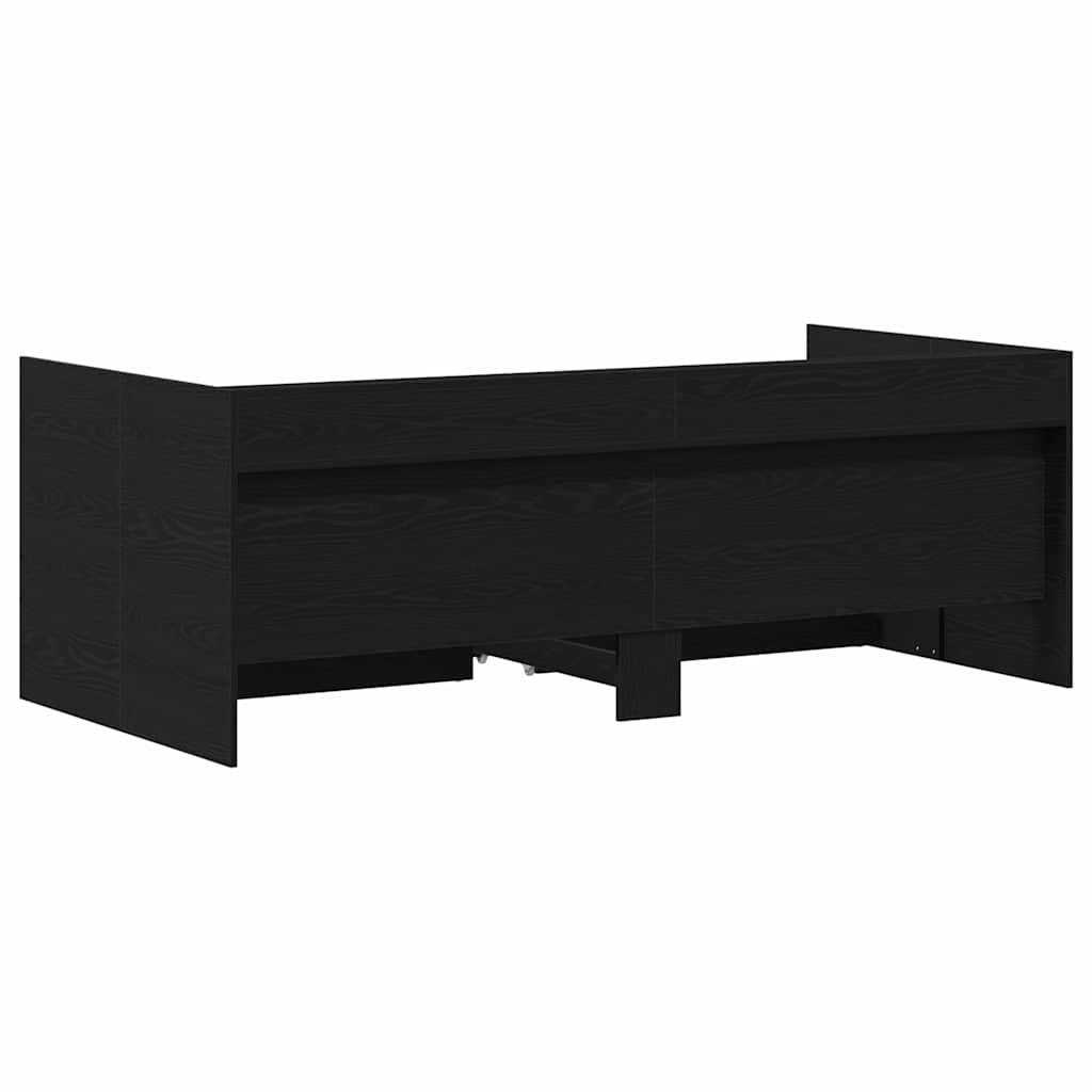 Καναπές Κρεβάτι Μαύρη Οξυά 75 x 190 cm Επεξεργασμένο ξύλο