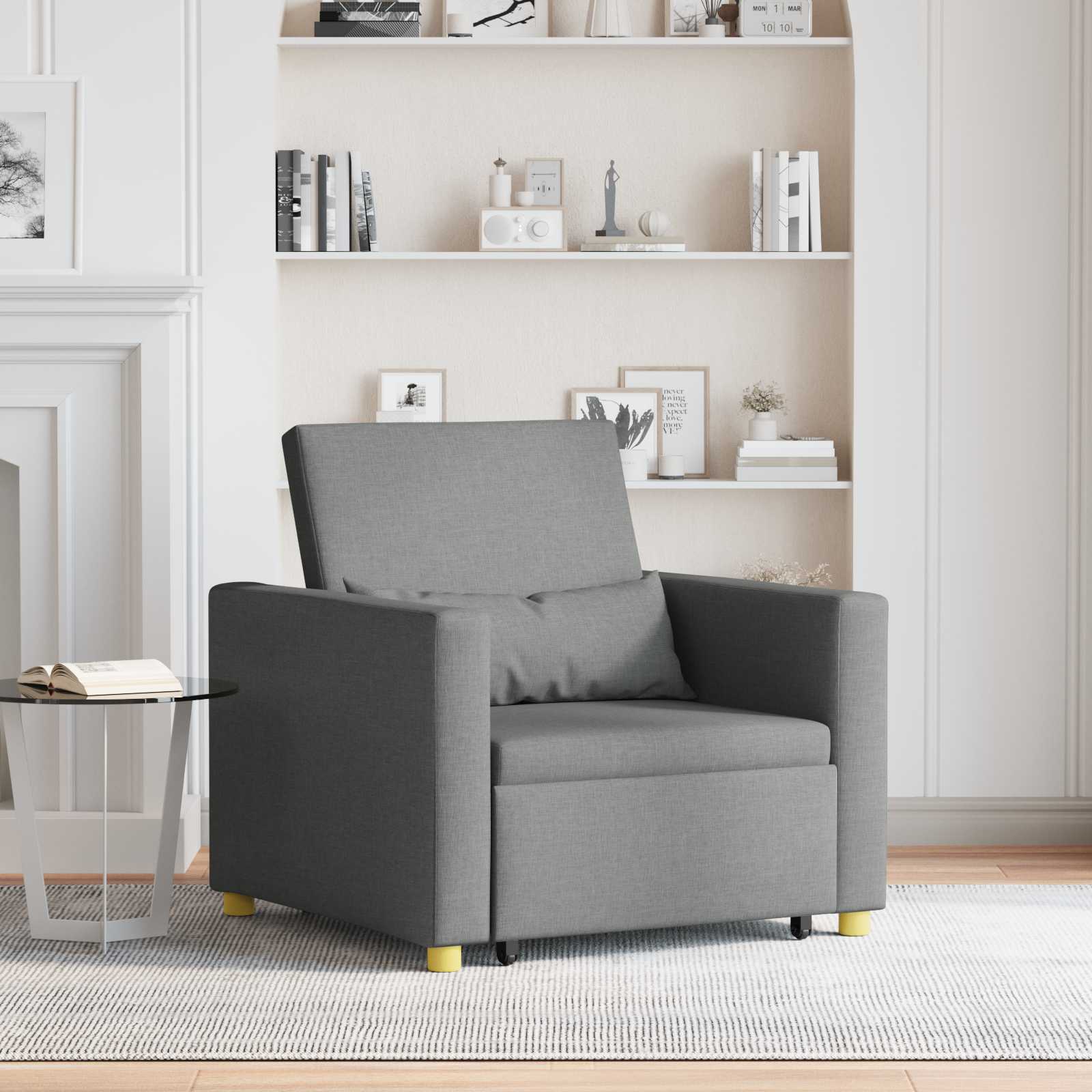 Καναπές Κρεβάτι Μονό Σκούρο γκρι 90 x 165 x 87 εκ. ύφασμα - Pakobazaar