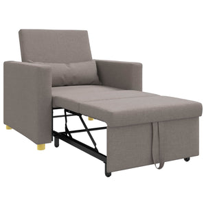 Καναπές Κρεβάτι Μονό με τροχούς Taupe 90 x 165 x 87 εκ. ύφασμα - Pakobazaar