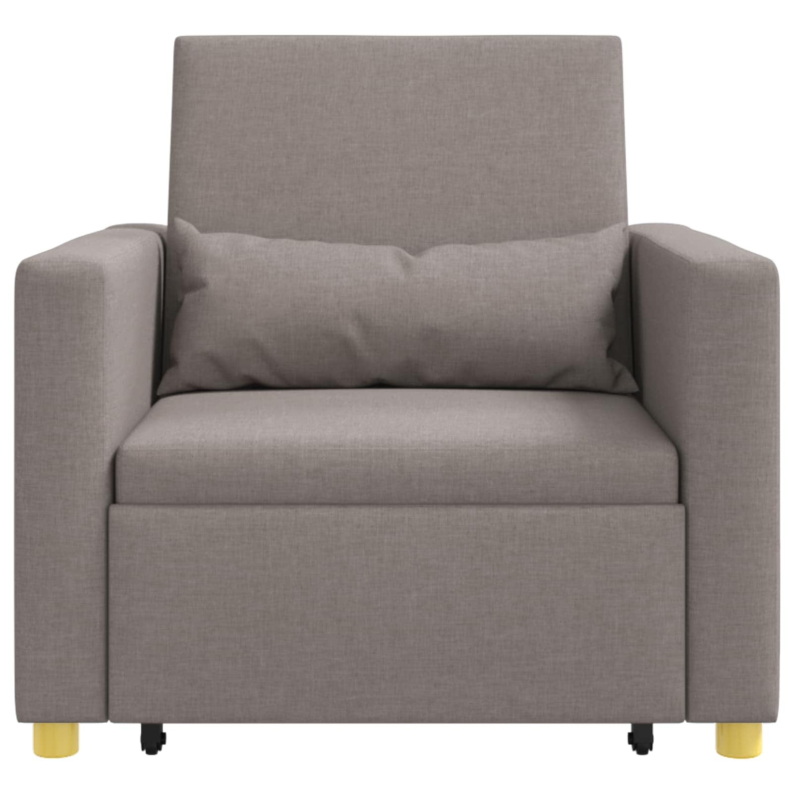 Καναπές Κρεβάτι Μονό με τροχούς Taupe 90 x 165 x 87 εκ. ύφασμα - Pakobazaar