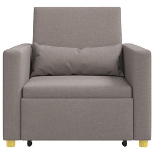 Καναπές Κρεβάτι Μονό με τροχούς Taupe 90 x 165 x 87 εκ. ύφασμα - Pakobazaar