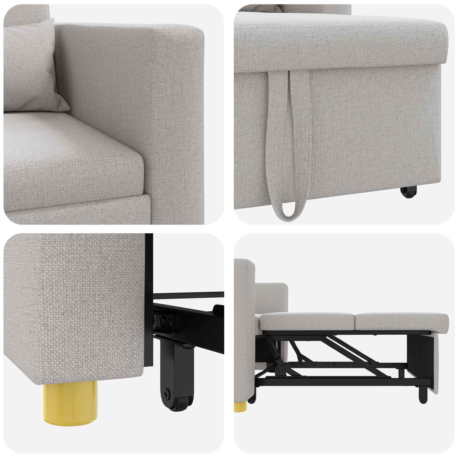 Καναπές Κρεβάτι Μονό Σκούρο γκρι 90 x 165 x 87 εκ. ύφασμα - Pakobazaar