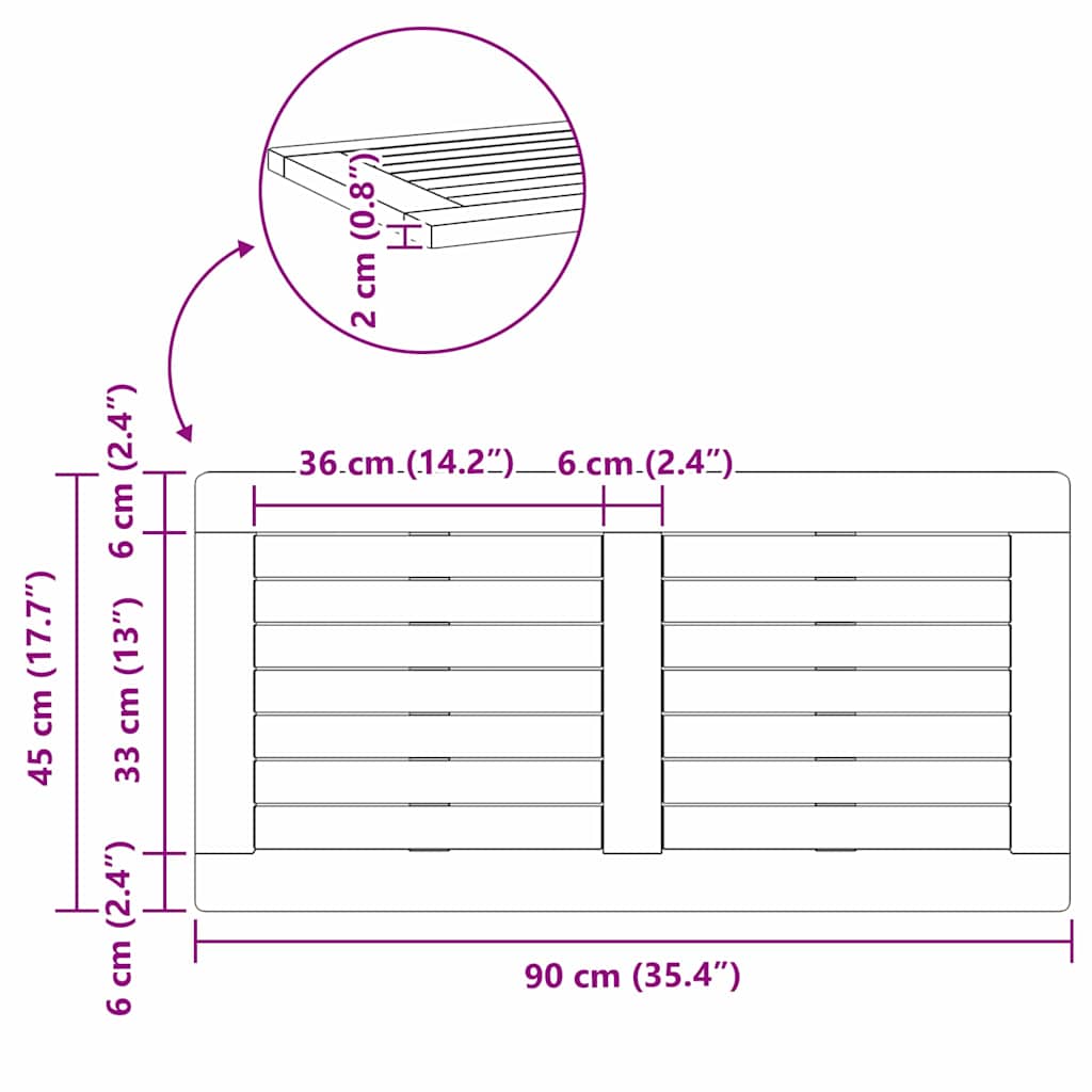 Καπάκι τραπεζιού Φυσικό Λάδι 90 x 45 x 2 εκ. - Pakobazaar