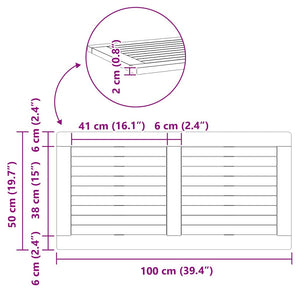 Καπάκι τραπεζιού Φυσικό Λάδι 100 x 50 x 2 cm - Pakobazaar