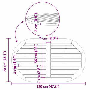 Καπάκι τραπεζιού Φυσικό Λάδι 120 x 70 x 2 εκ. - Pakobazaar