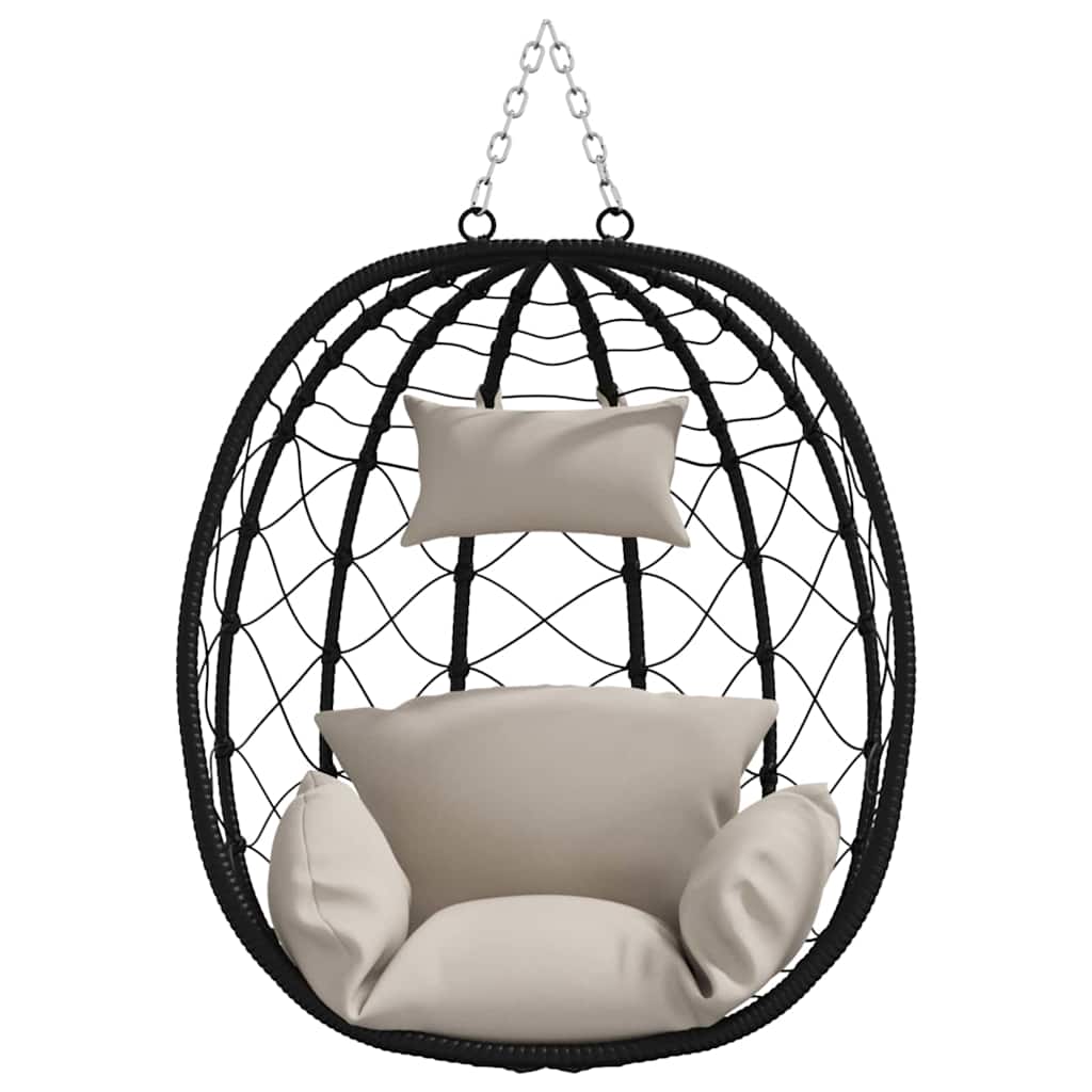 Κρεμαστή καρέκλα αυγό Taupe 91,5 x 60 x 110 εκ. συνθετικό ρατάν - Pakobazaar