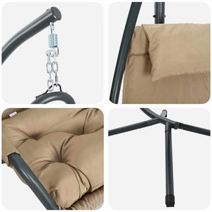 Κρεμαστή καρέκλα αυγό Taupe 94 x 107 x 196,5 εκ. Ατσάλι - Pakobazaar