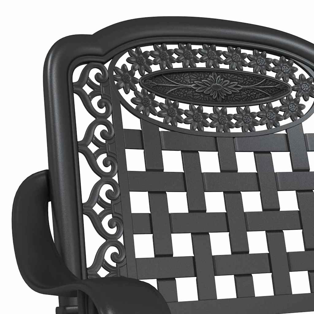 Καρέκλα Κήπου 2 pcs Μαύρο 55 x 56,5 x 91εκ Αλουμίνιο