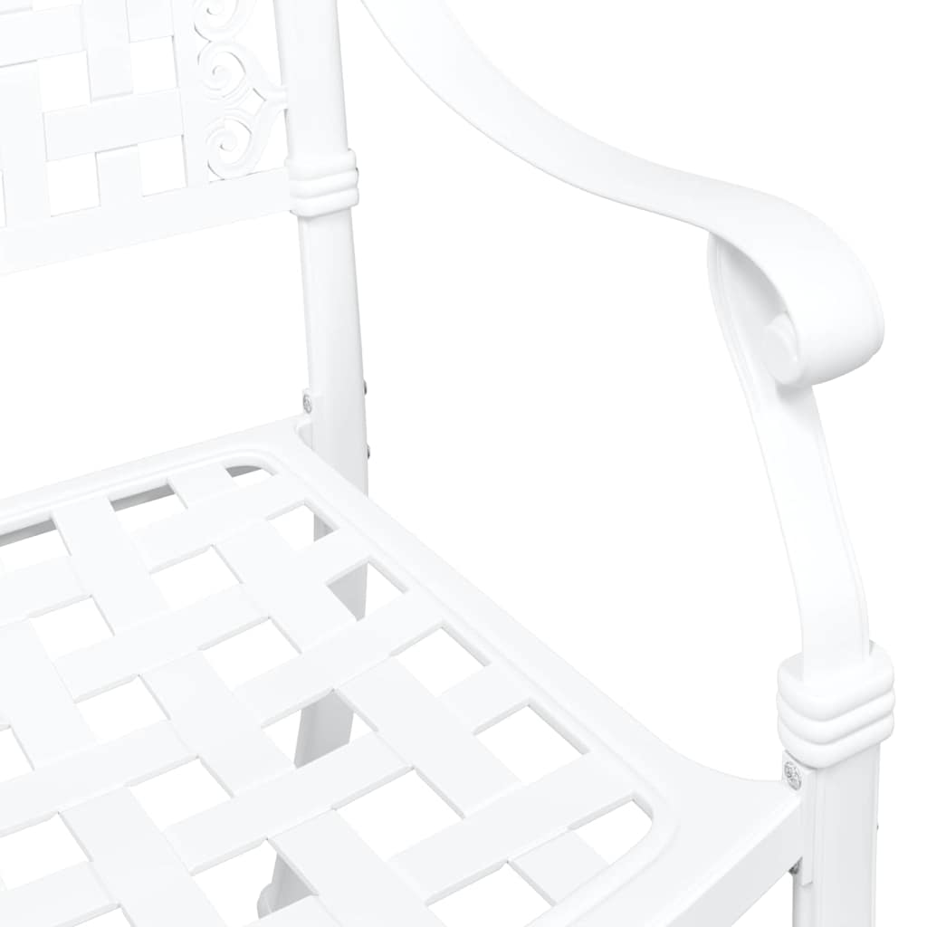 Καρέκλα Κήπου 2 pcs Λευκό 55 x 56,5 x 91εκ Αλουμίνιο - Pakobazaar