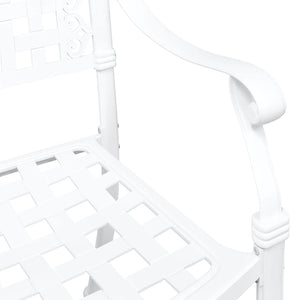 Καρέκλα Κήπου 2 pcs Λευκό 55 x 56,5 x 91εκ Αλουμίνιο - Pakobazaar