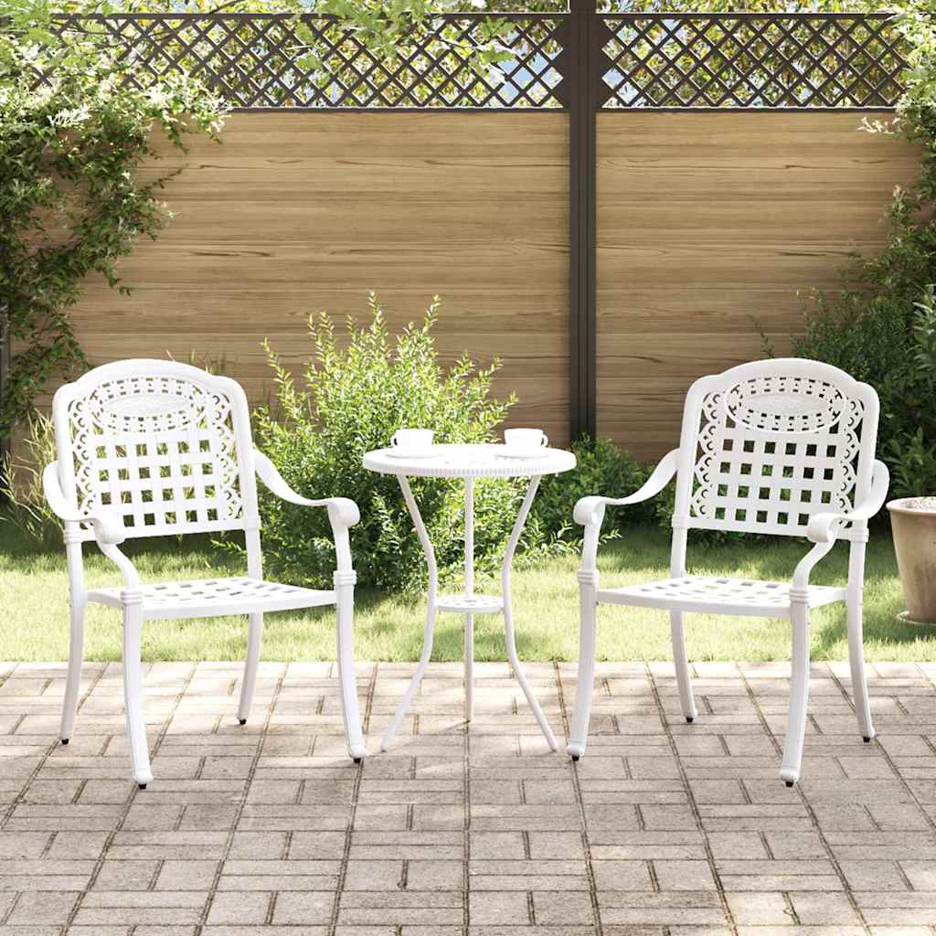Καρέκλα Κήπου 2 pcs Λευκό 55 x 56,5 x 91εκ Αλουμίνιο - Pakobazaar