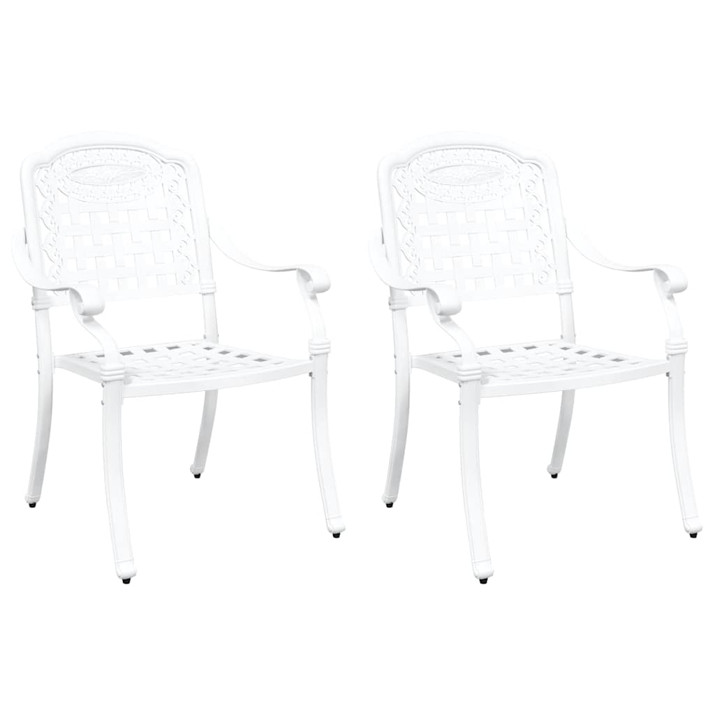 Καρέκλα Κήπου 2 pcs Λευκό 55 x 56,5 x 91εκ Αλουμίνιο - Pakobazaar