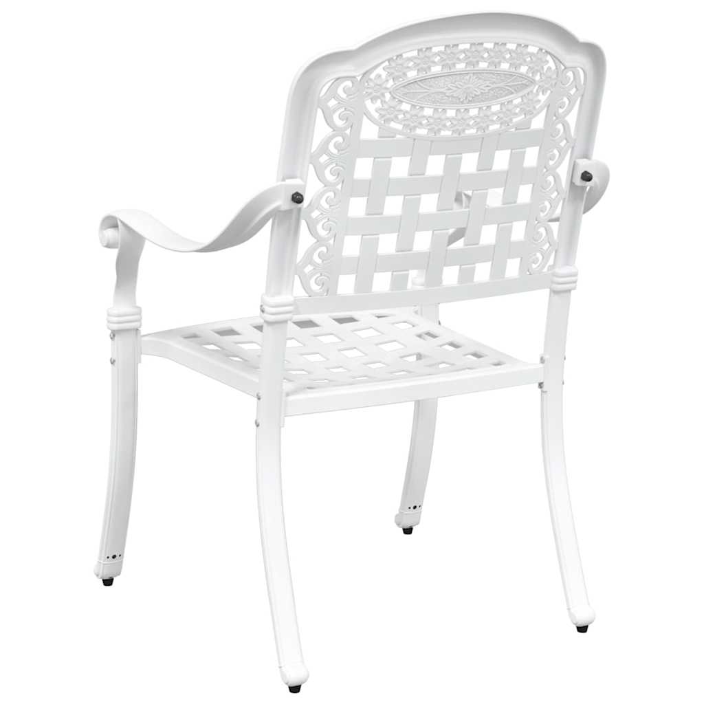 Καρέκλα Κήπου 2 pcs Λευκό 55 x 56,5 x 91εκ Αλουμίνιο - Pakobazaar