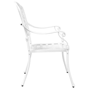 Καρέκλα Κήπου 2 pcs Λευκό 55 x 56,5 x 91εκ Αλουμίνιο - Pakobazaar