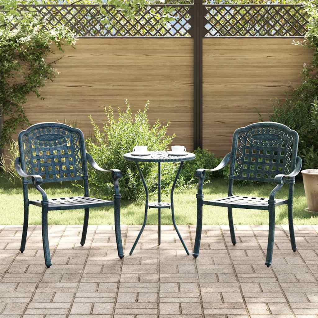 Καρέκλα Κήπου 2 pcs Πράσινο 55 x 56,5 x 91εκ Αλουμίνιο