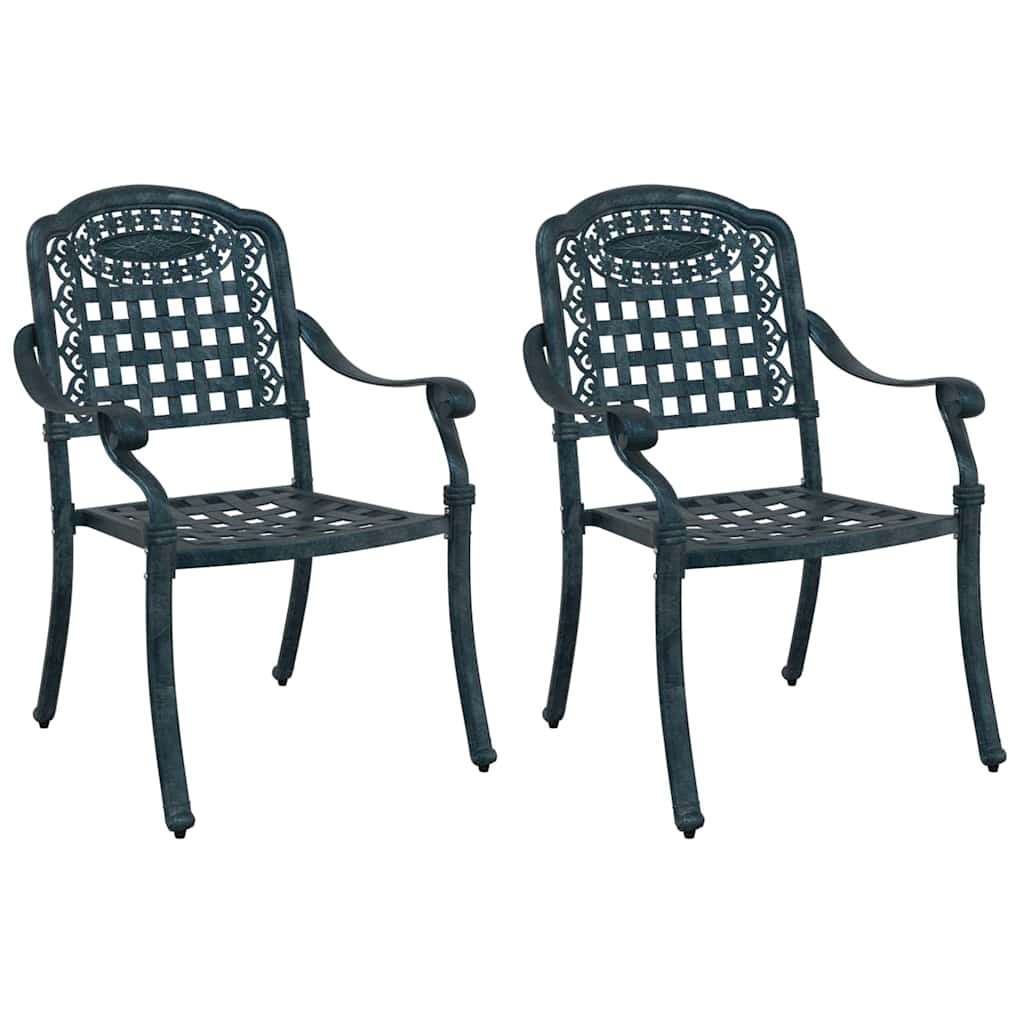 Καρέκλα Κήπου 2 pcs Πράσινο 55 x 56,5 x 91εκ Αλουμίνιο