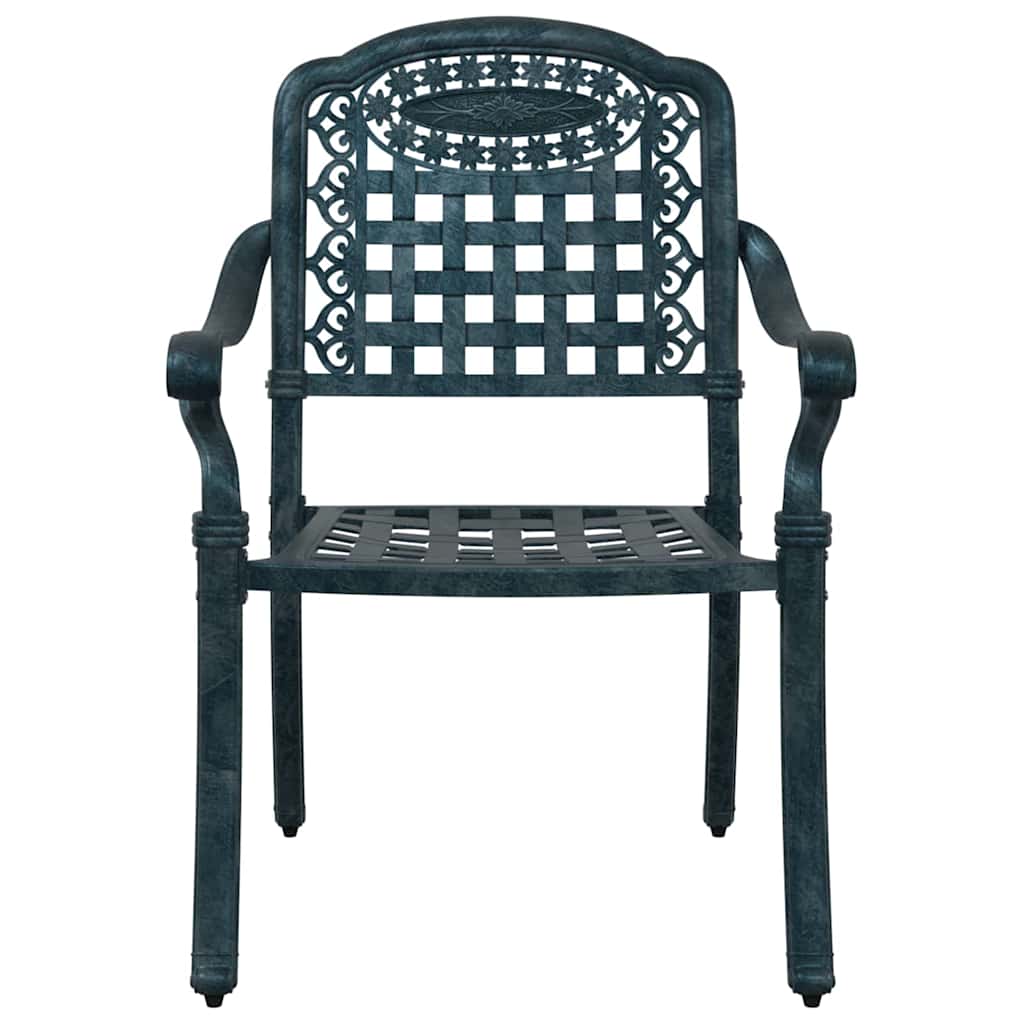 Καρέκλα Κήπου 2 pcs Πράσινο 55 x 56,5 x 91εκ Αλουμίνιο