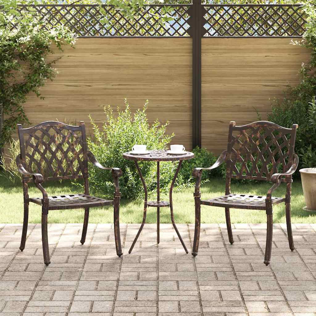 Καρέκλα Κήπου 2 pcs Μπρονζέ 56 x 55 x 92.5εκ Αλουμίνιο - Pakobazaar