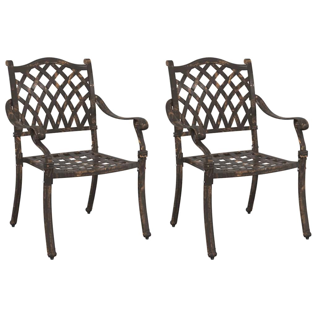 Καρέκλα Κήπου 2 pcs Μπρονζέ 56 x 55 x 92.5εκ Αλουμίνιο - Pakobazaar