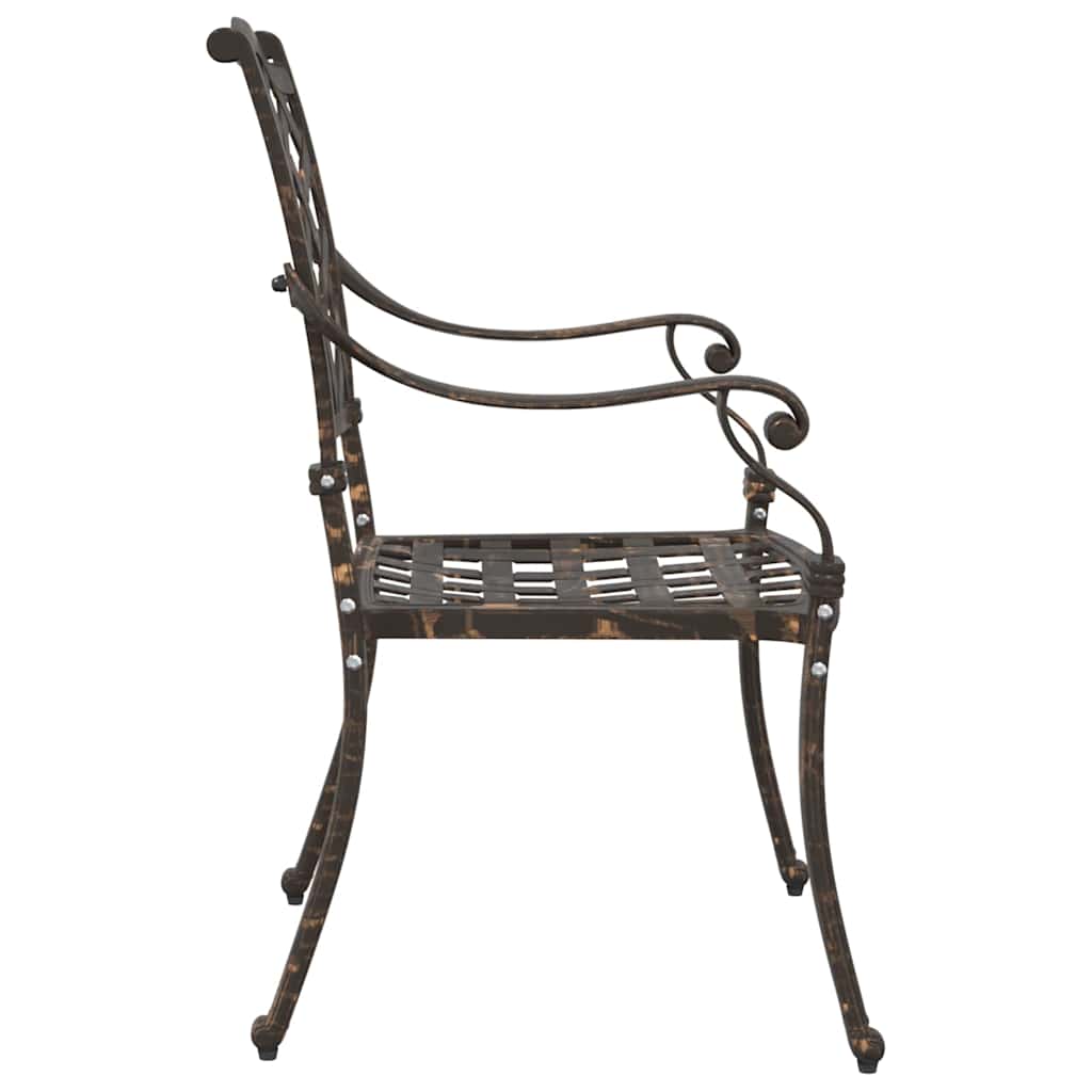 Καρέκλα Κήπου 2 pcs Μπρονζέ 56 x 55 x 92.5εκ Αλουμίνιο - Pakobazaar