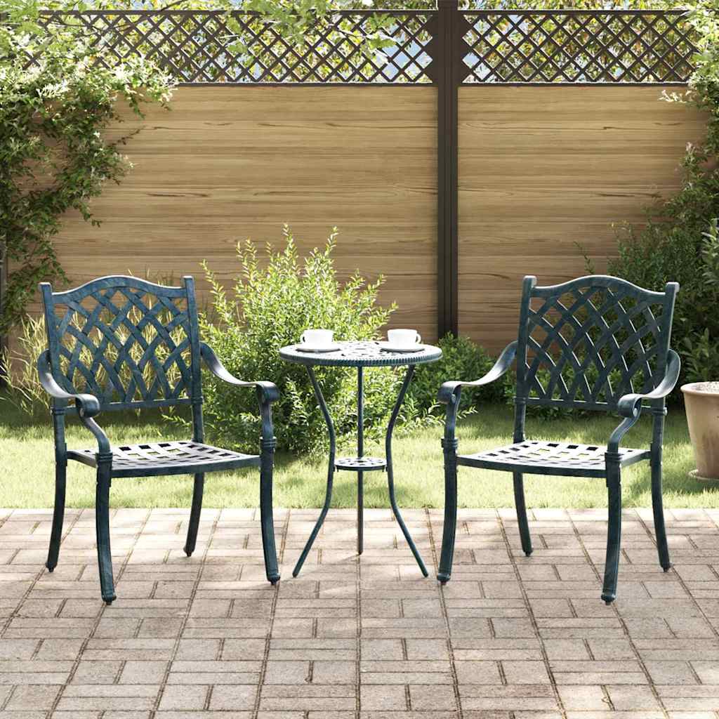 Καρέκλα Κήπου 2 pcs Πράσινο 56 x 55 x 92.5εκ Αλουμίνιο