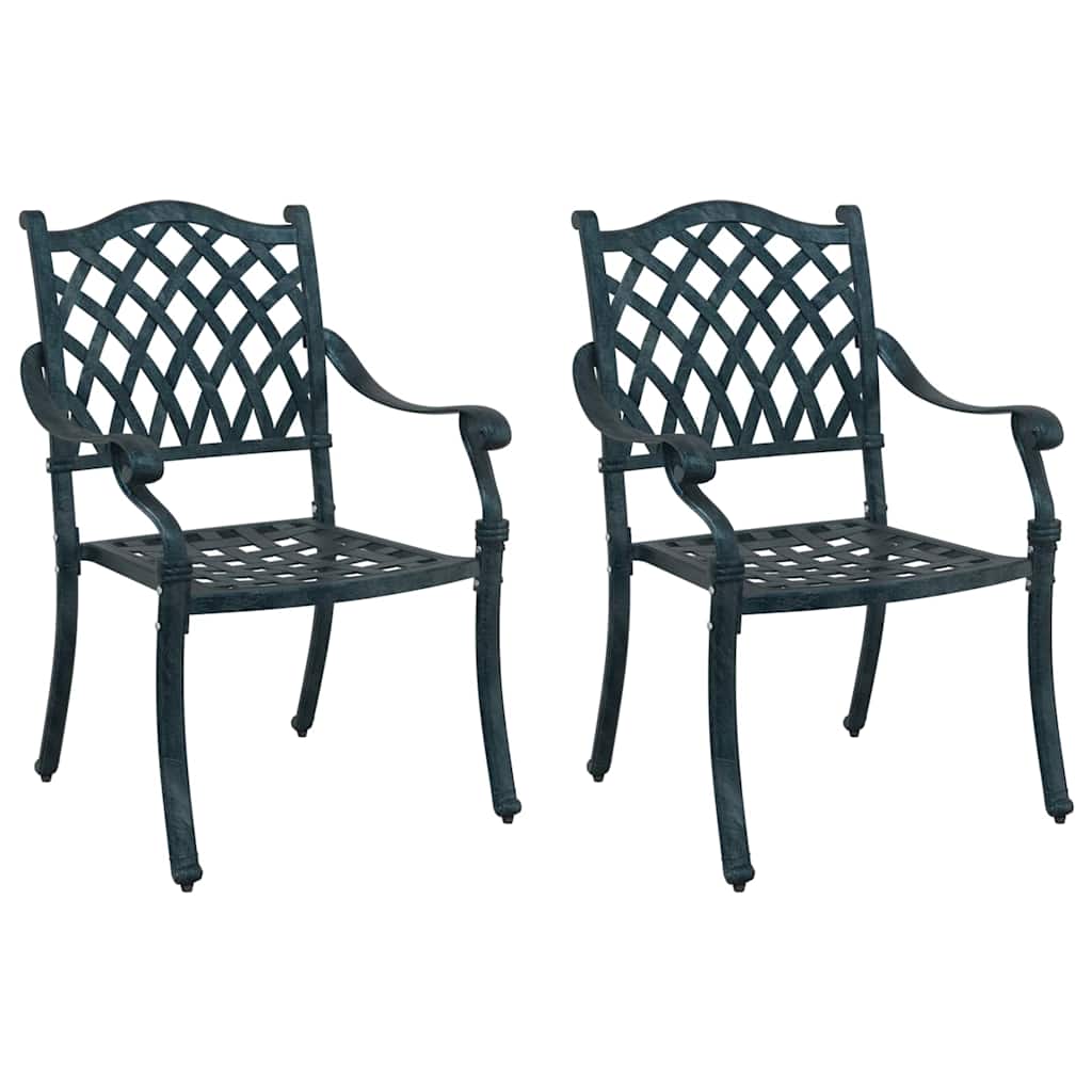 Καρέκλα Κήπου 2 pcs Πράσινο 56 x 55 x 92.5εκ Αλουμίνιο