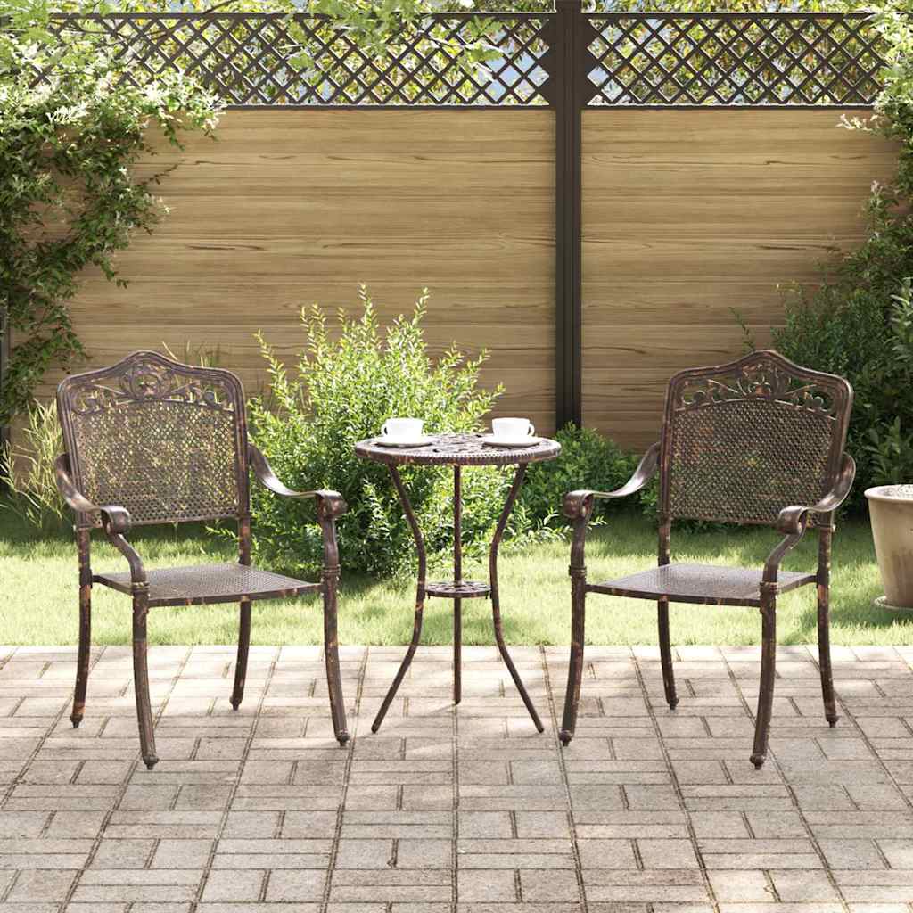 Καρέκλα Κήπου 2 pcs Μπρονζέ 55 x 55 x 92,5 εκ. Αλουμίνιο