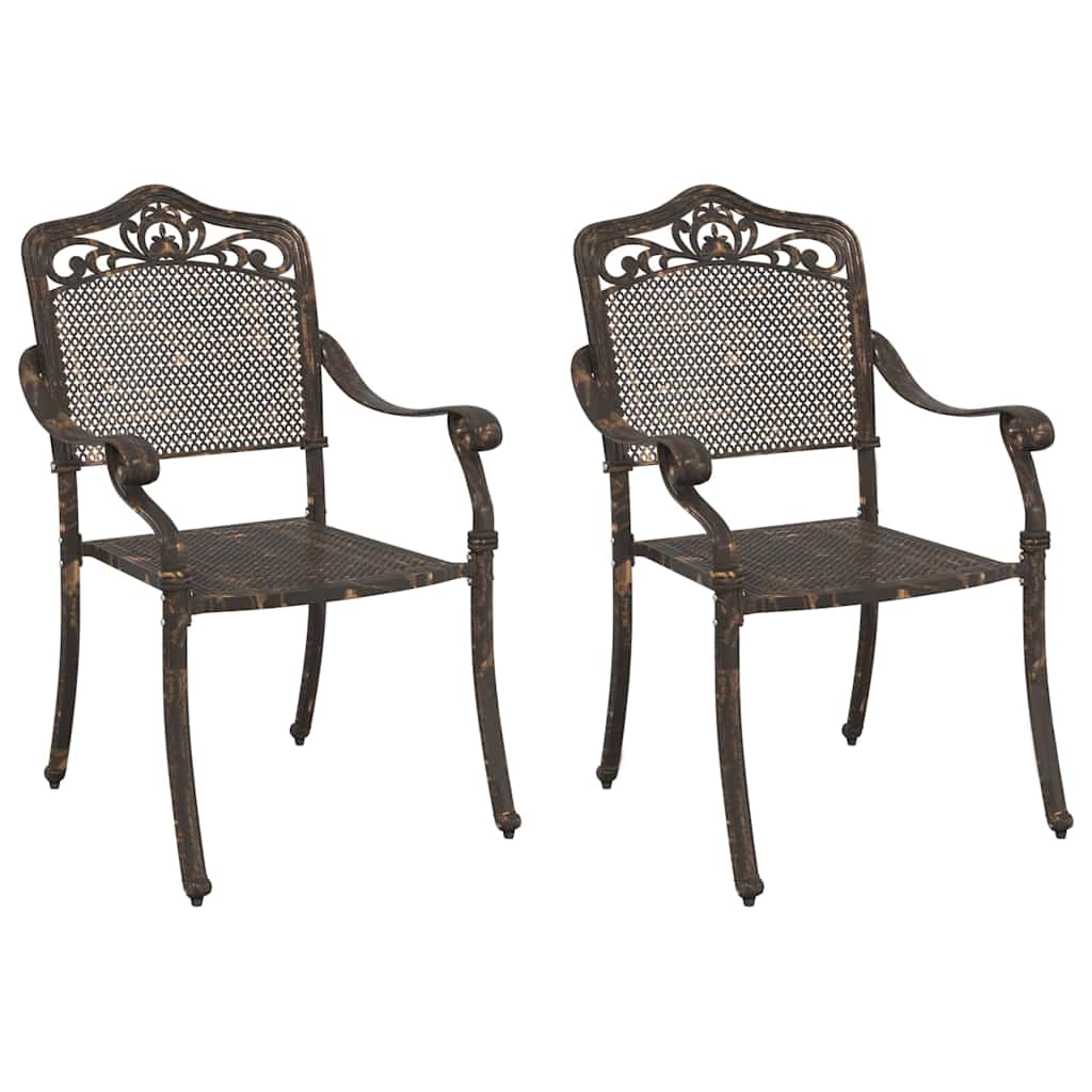 Καρέκλα Κήπου 2 pcs Μπρονζέ 55 x 55 x 92,5 εκ. Αλουμίνιο