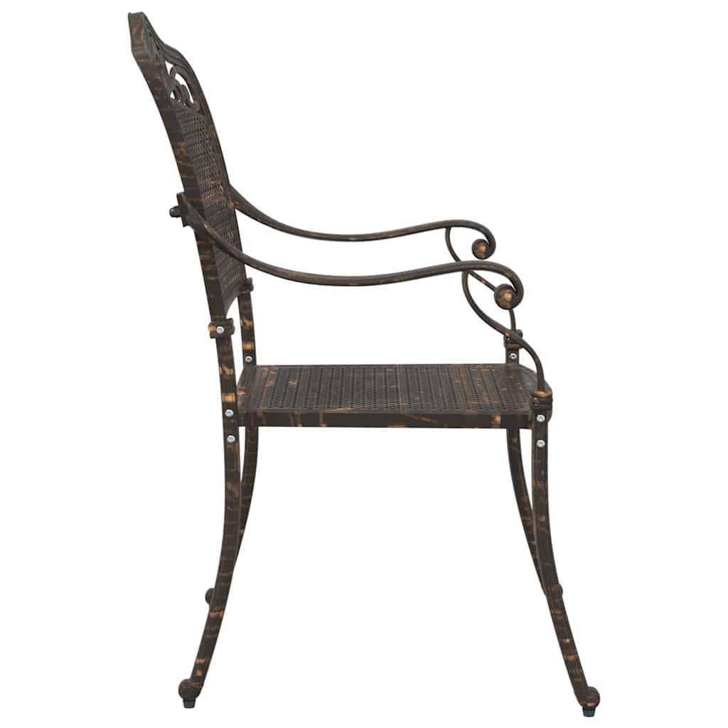 Καρέκλα Κήπου 2 pcs Μπρονζέ 55 x 55 x 92,5 εκ. Αλουμίνιο
