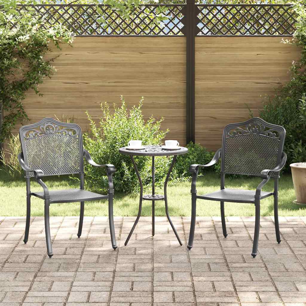 Καρέκλα Κήπου 2 pcs Μαύρο 55 x 55 x 92,5 εκ. Αλουμίνιο