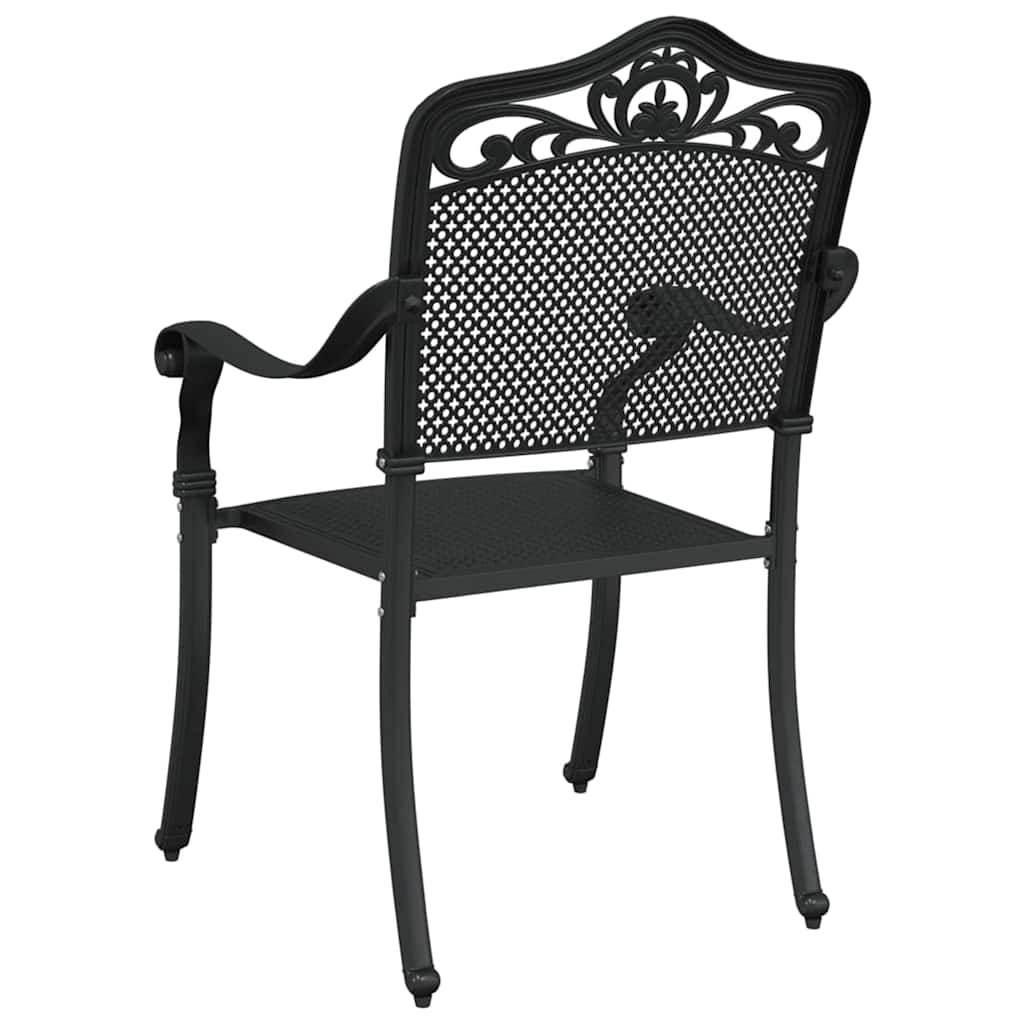 Καρέκλα Κήπου 2 pcs Μαύρο 55 x 55 x 92,5 εκ. Αλουμίνιο