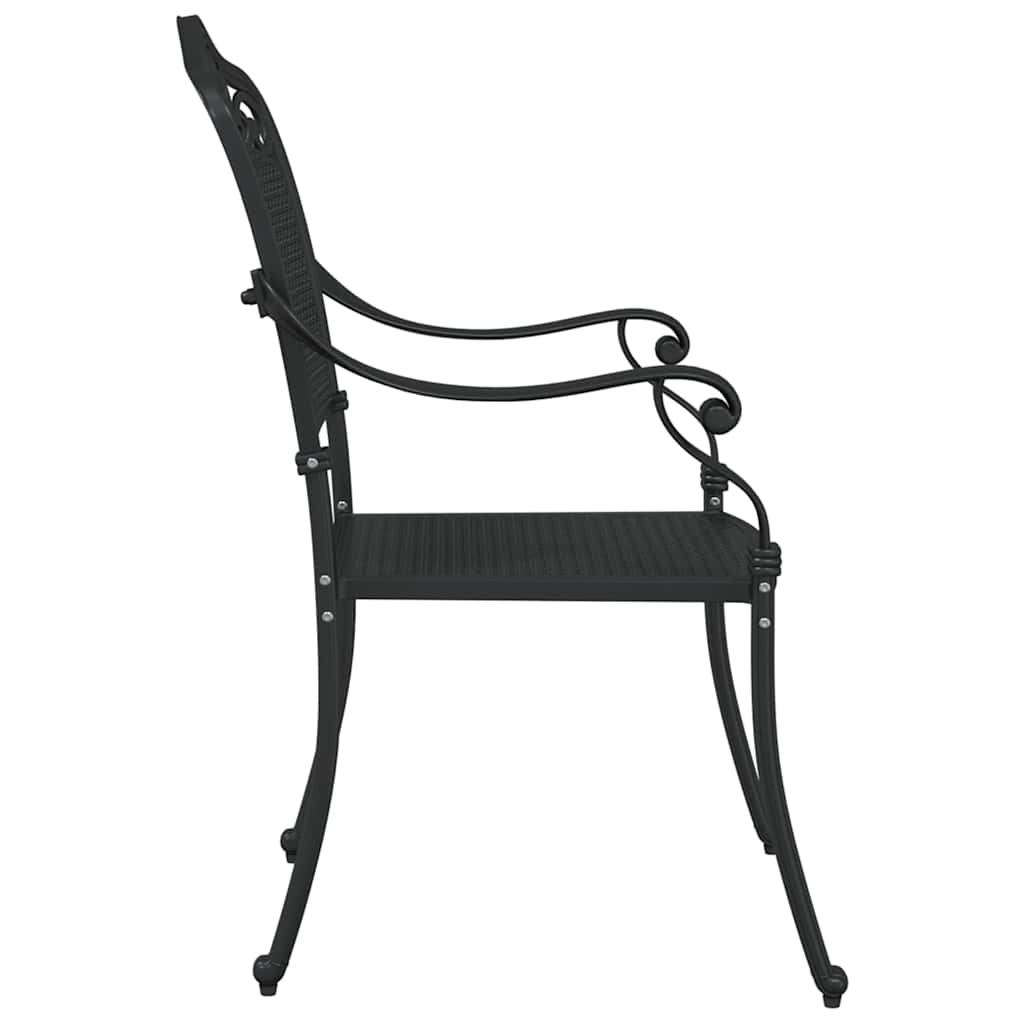 Καρέκλα Κήπου 2 pcs Μαύρο 55 x 55 x 92,5 εκ. Αλουμίνιο