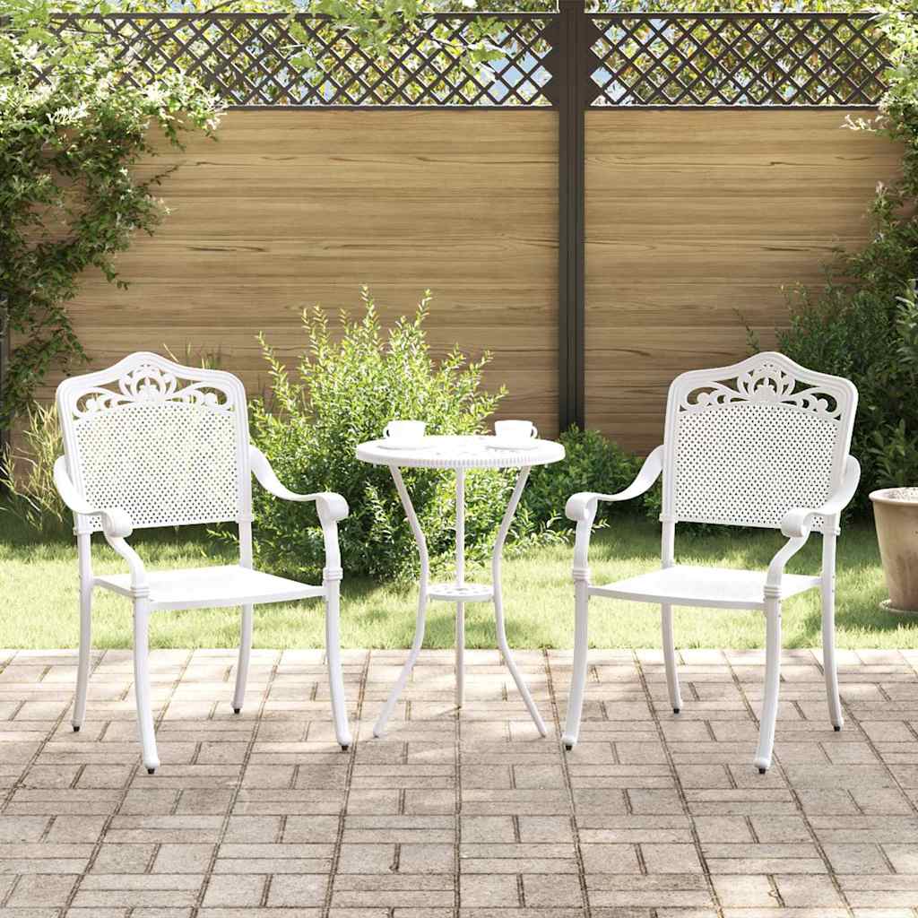 Καρέκλα Κήπου 2 pcs Λευκό 55 x 55 x 92,5 εκ. Αλουμίνιο