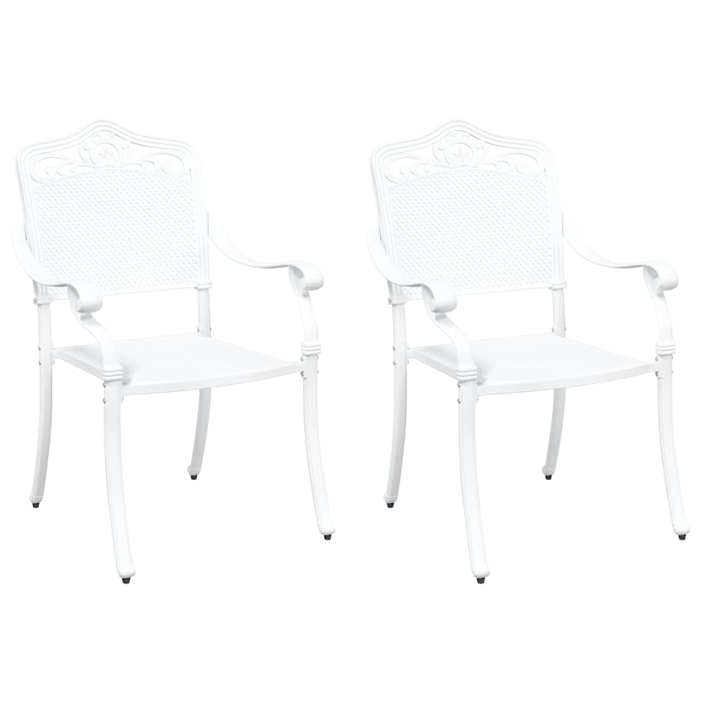 Καρέκλα Κήπου 2 pcs Λευκό 55 x 55 x 92,5 εκ. Αλουμίνιο