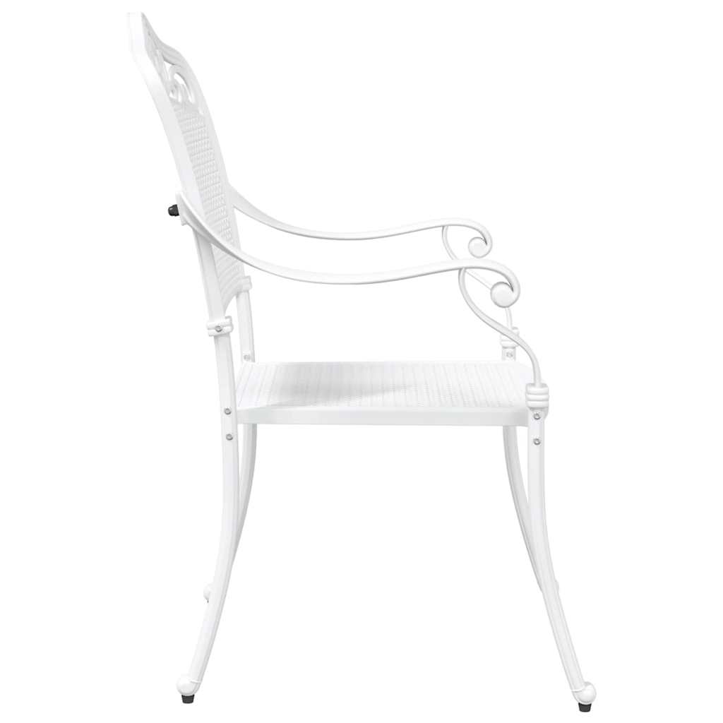Καρέκλα Κήπου 2 pcs Λευκό 55 x 55 x 92,5 εκ. Αλουμίνιο