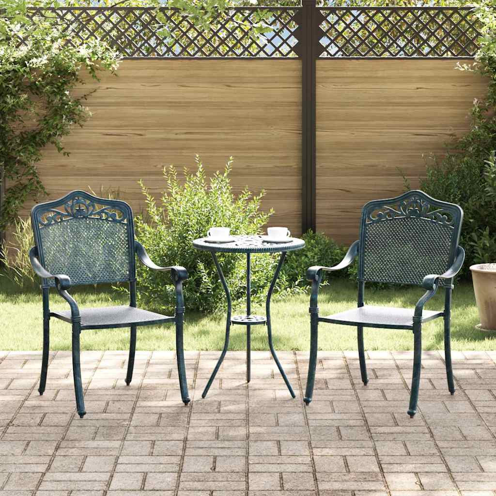 Καρέκλα Κήπου 2 pcs Πράσινο 64 x 62 x 93 εκ. Αλουμίνιο